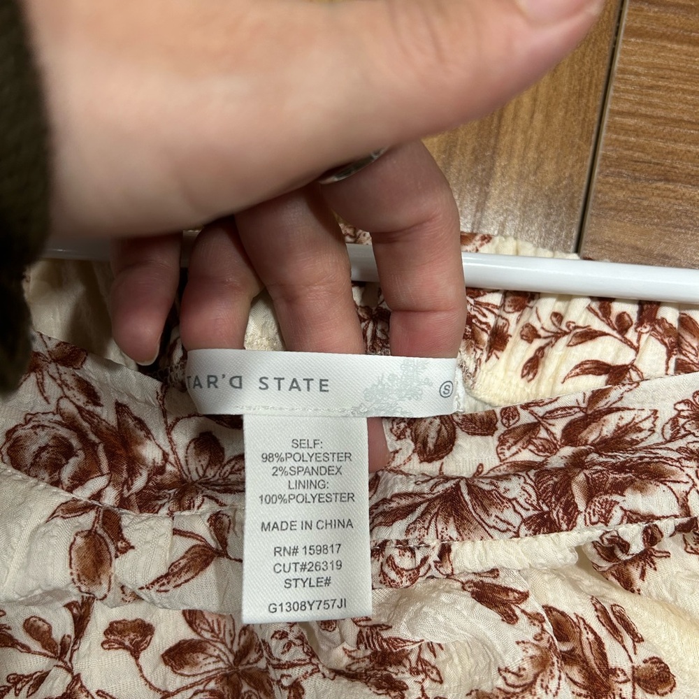 Altr’d State - Cream and Brown Floral Maxi Skirt - Picture 3 of 3